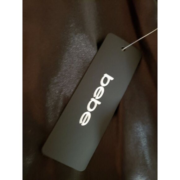 NWT BEBE SATIN MIDI SLIP BLACK DRESS ,XL - Picture 4 of 6